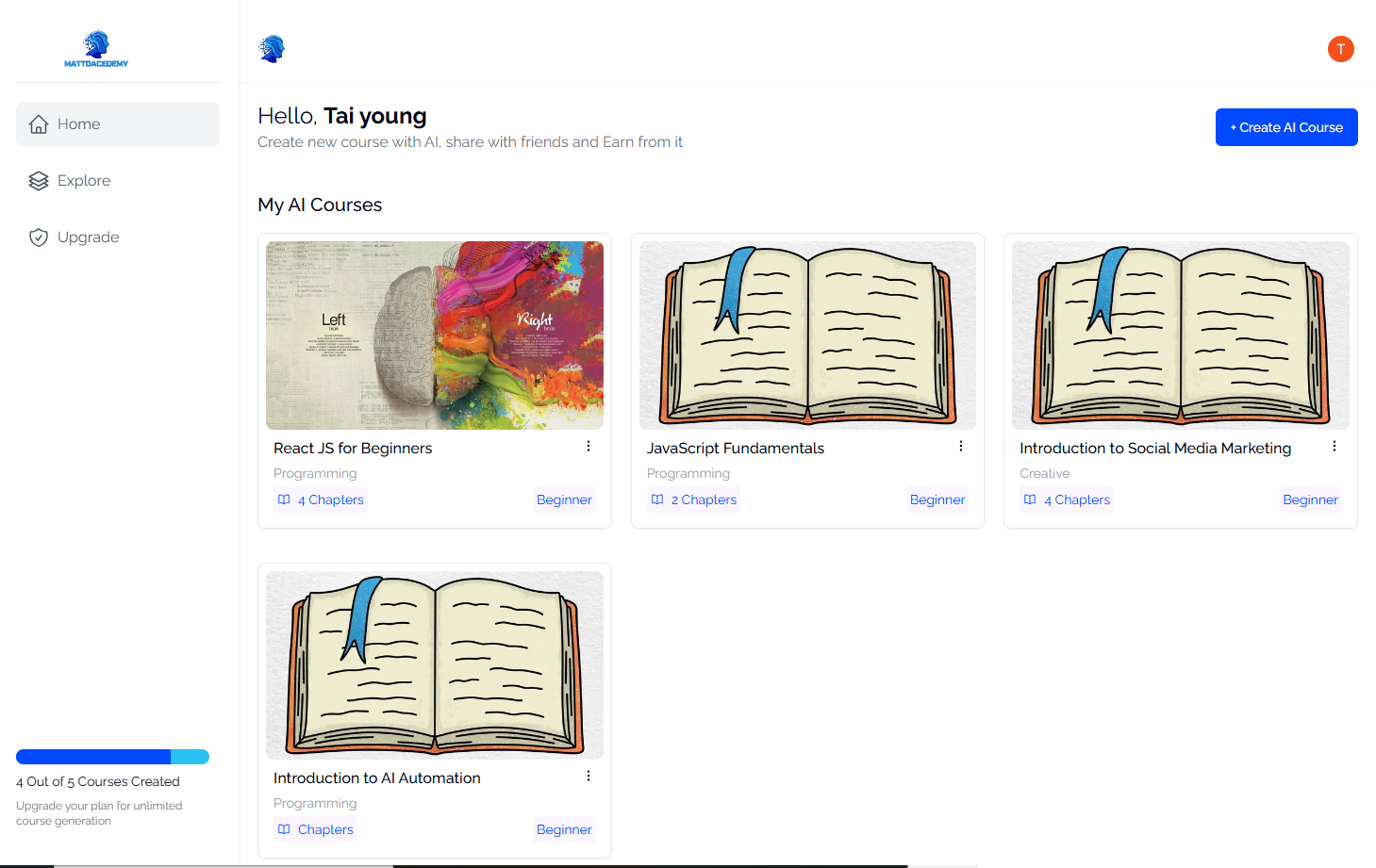 Full Stack AI Course Generator